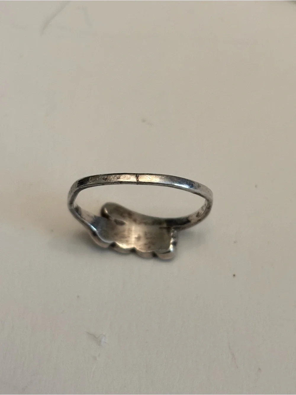 Pair of 925 Sterling Silver Pinky Rings – Lover’s Knot & Black Enamel Hearts